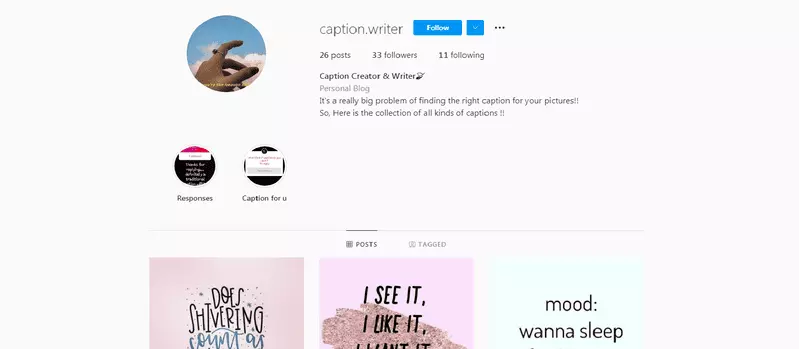 caption writer on instagram