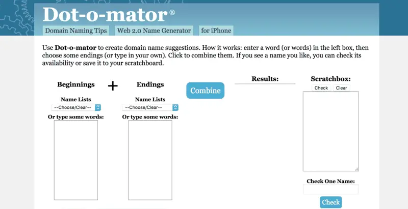 Dot-O-Mator Name Generator