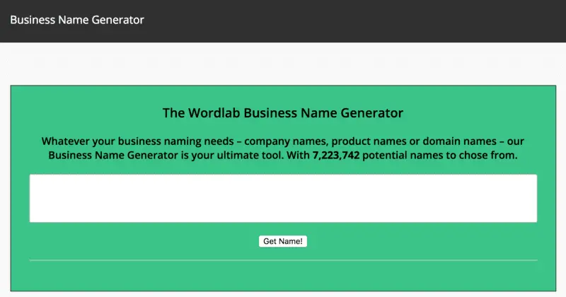 Wordlab Business Name Generator