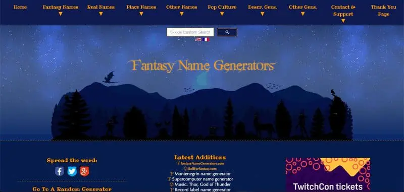 Fantasy Name Generators