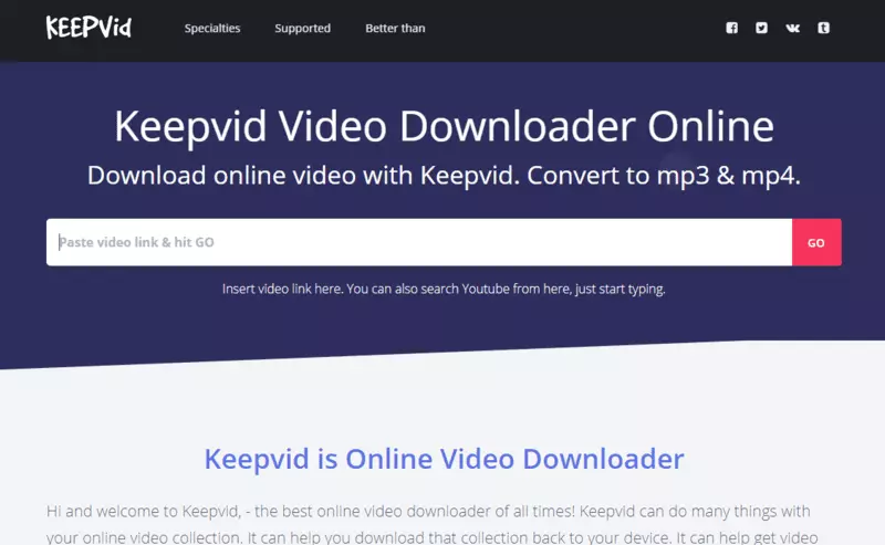 KeepVid YouTube To MP3 Converter